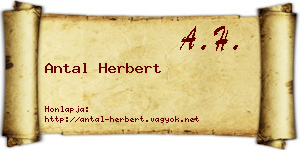 Antal Herbert névjegykártya